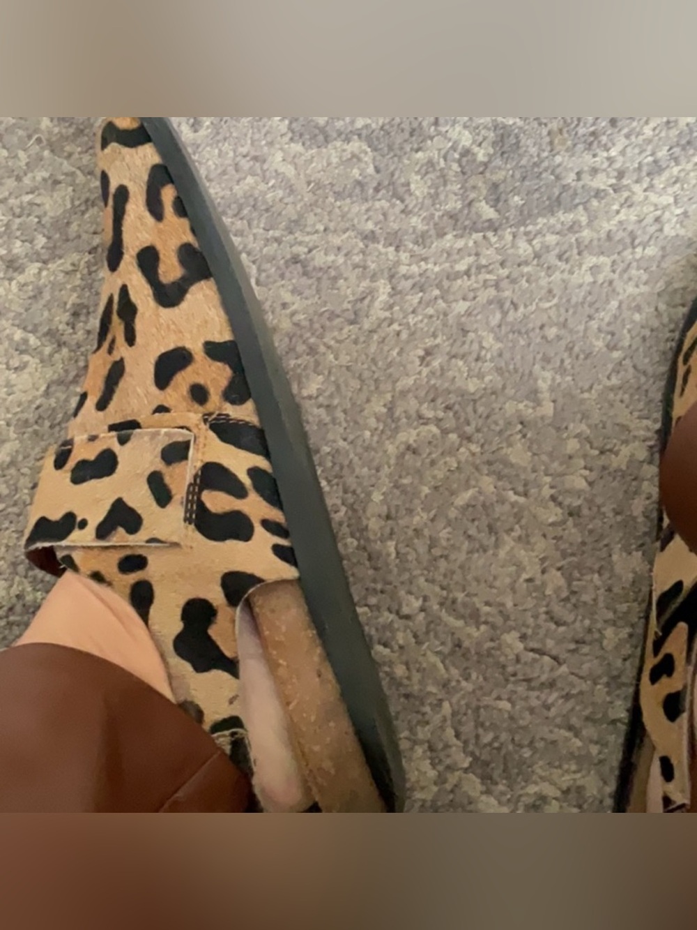 Free People Leopard Print Slingback Mules in Tan and Black - Picture 6 of 11